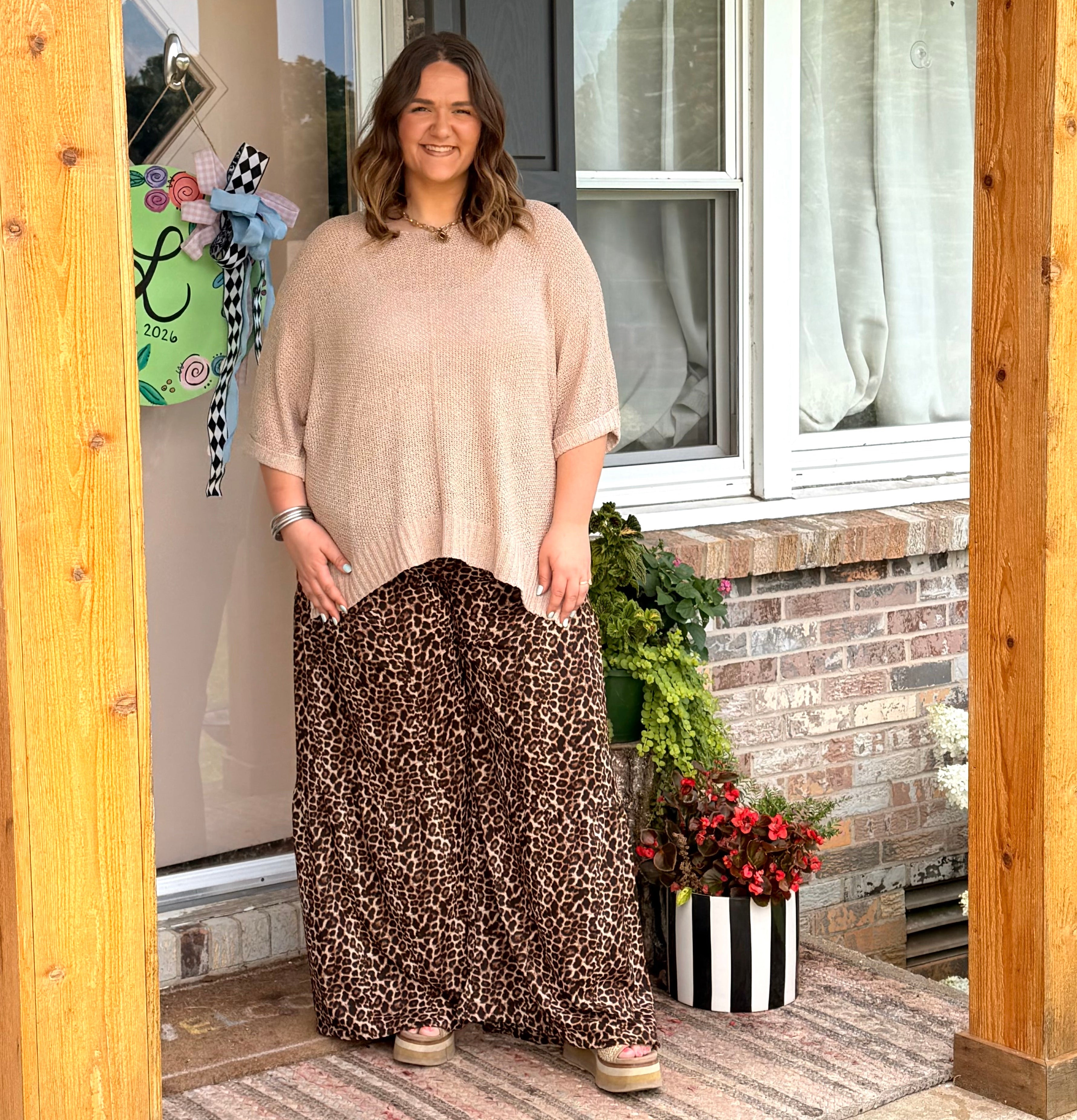 Leopard Wide Leg Pants