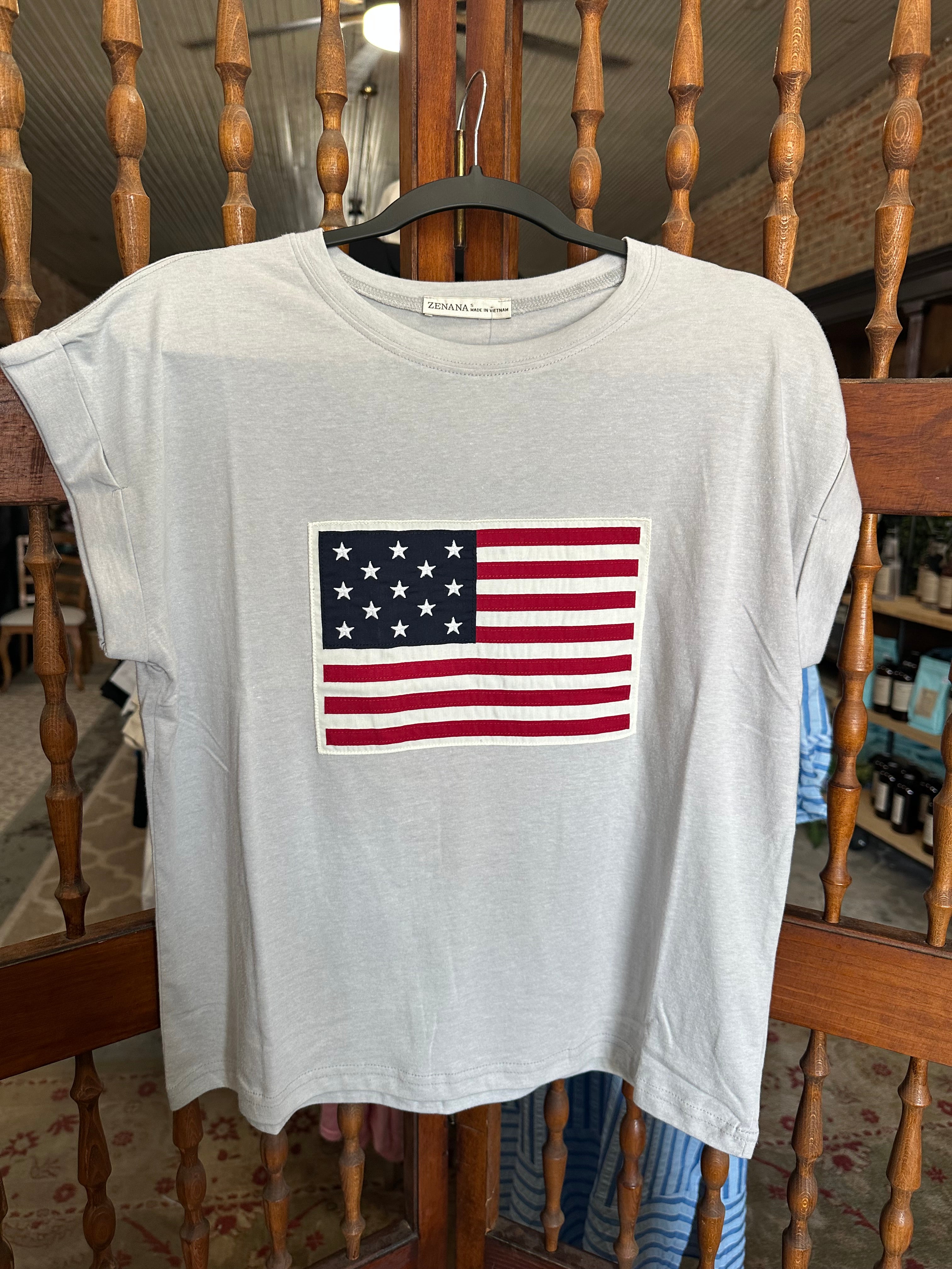Gray- Flag Tshirt