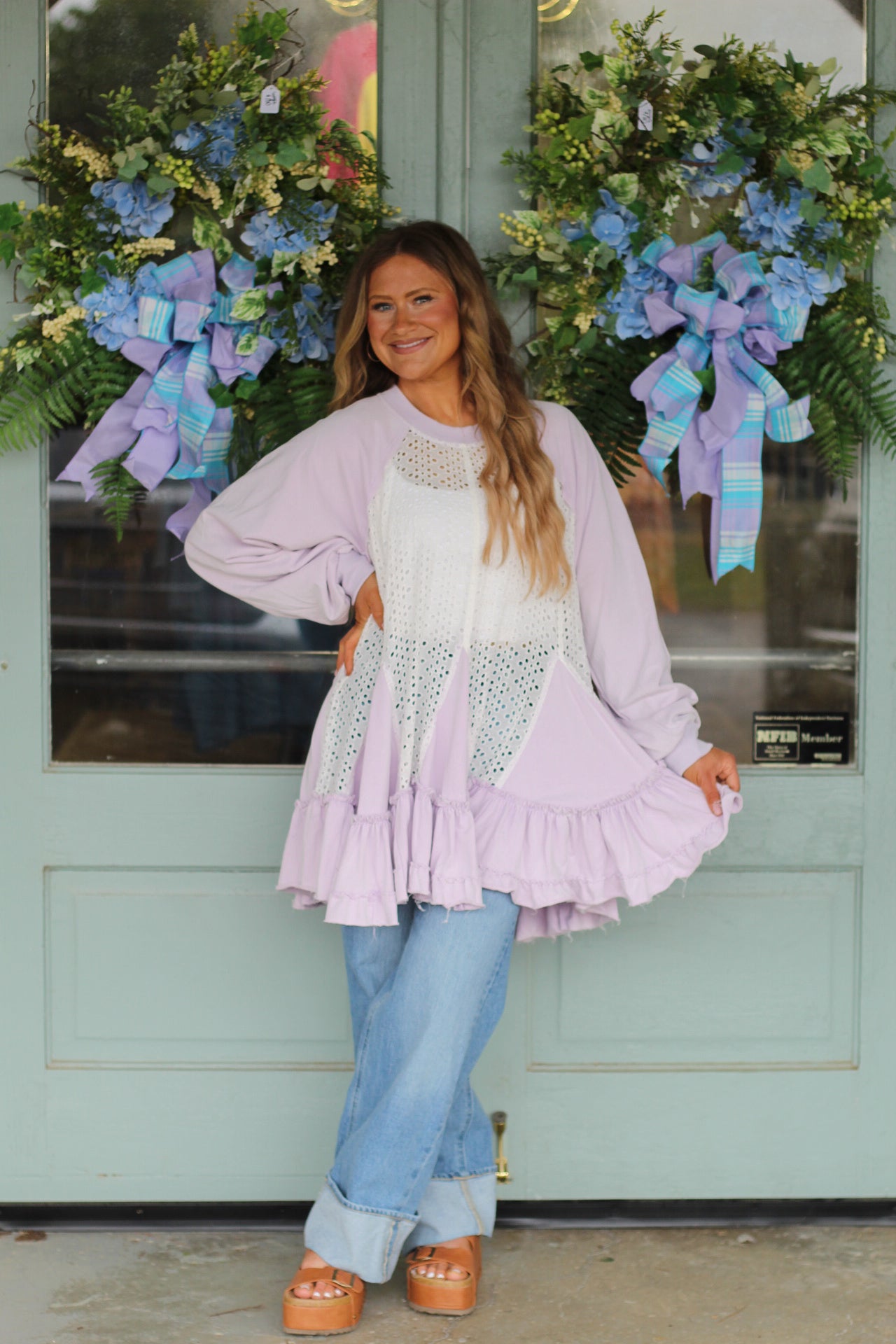 Lilac & Eyelet Tunic