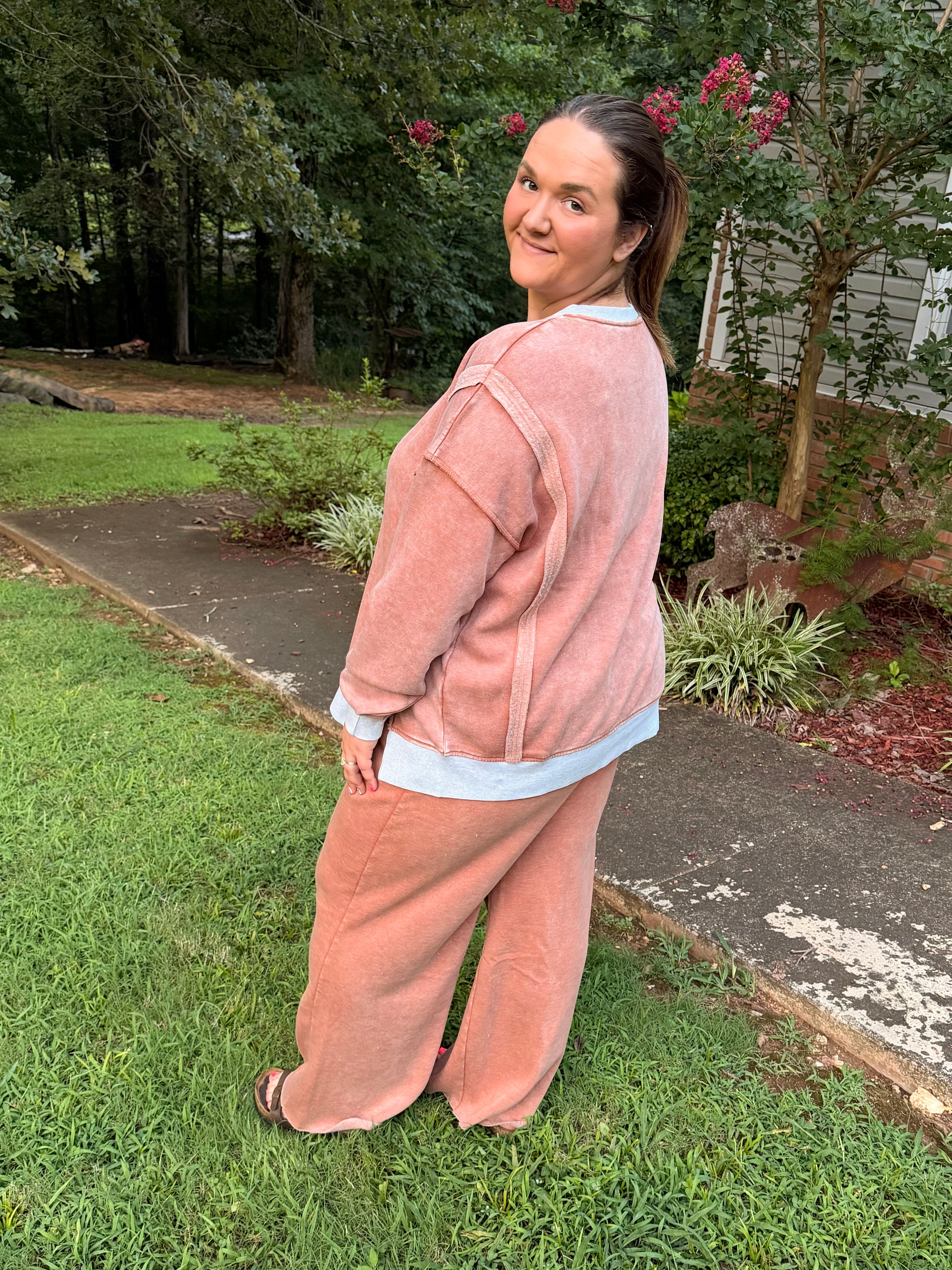 Zenana Mineral Wash Wide Leg Pants
