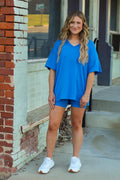 ALL SIZES - Blue Biker Short Set