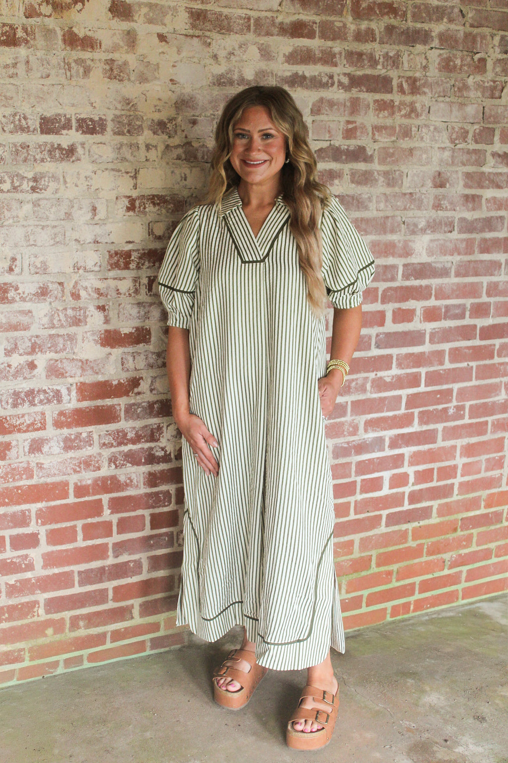 Olive Stripe Maxi