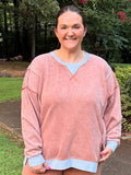 Zenana Contrast Trim Sweatshirt