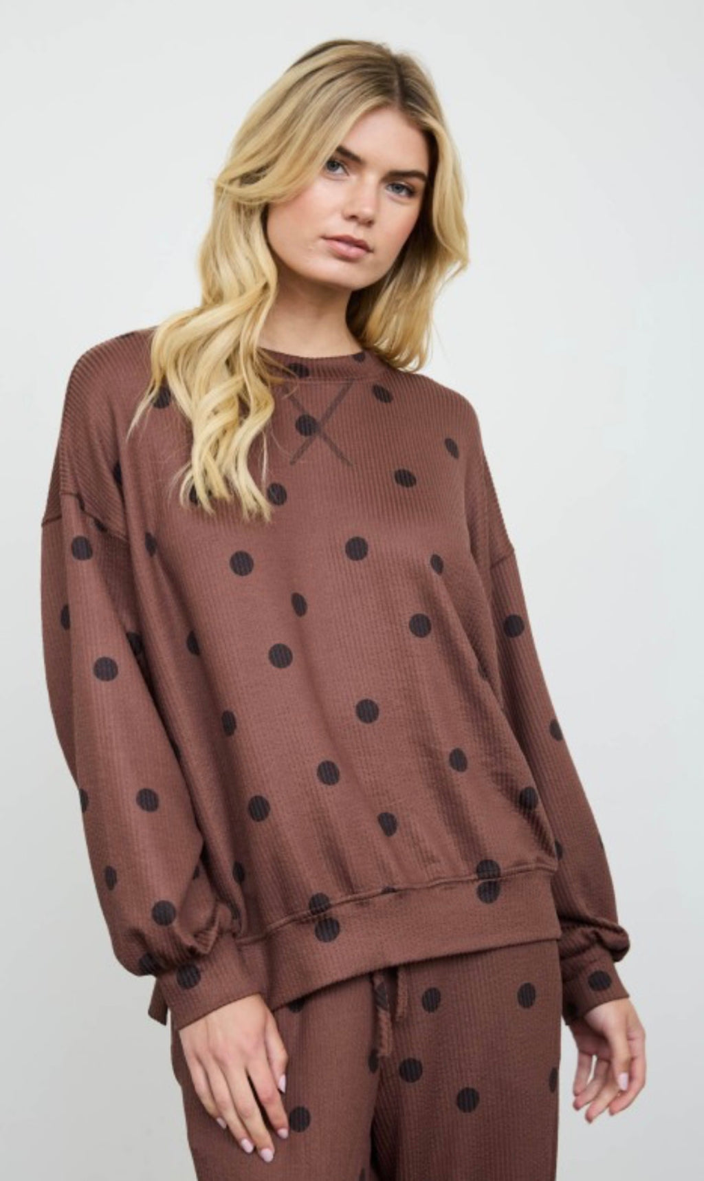 Brown Polka Dot Top