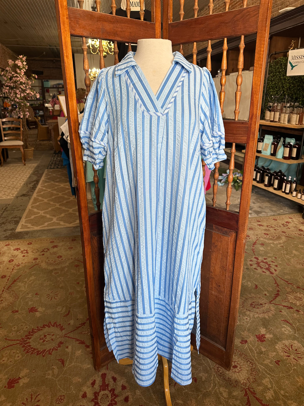 Blue Stripe Umgee Dress