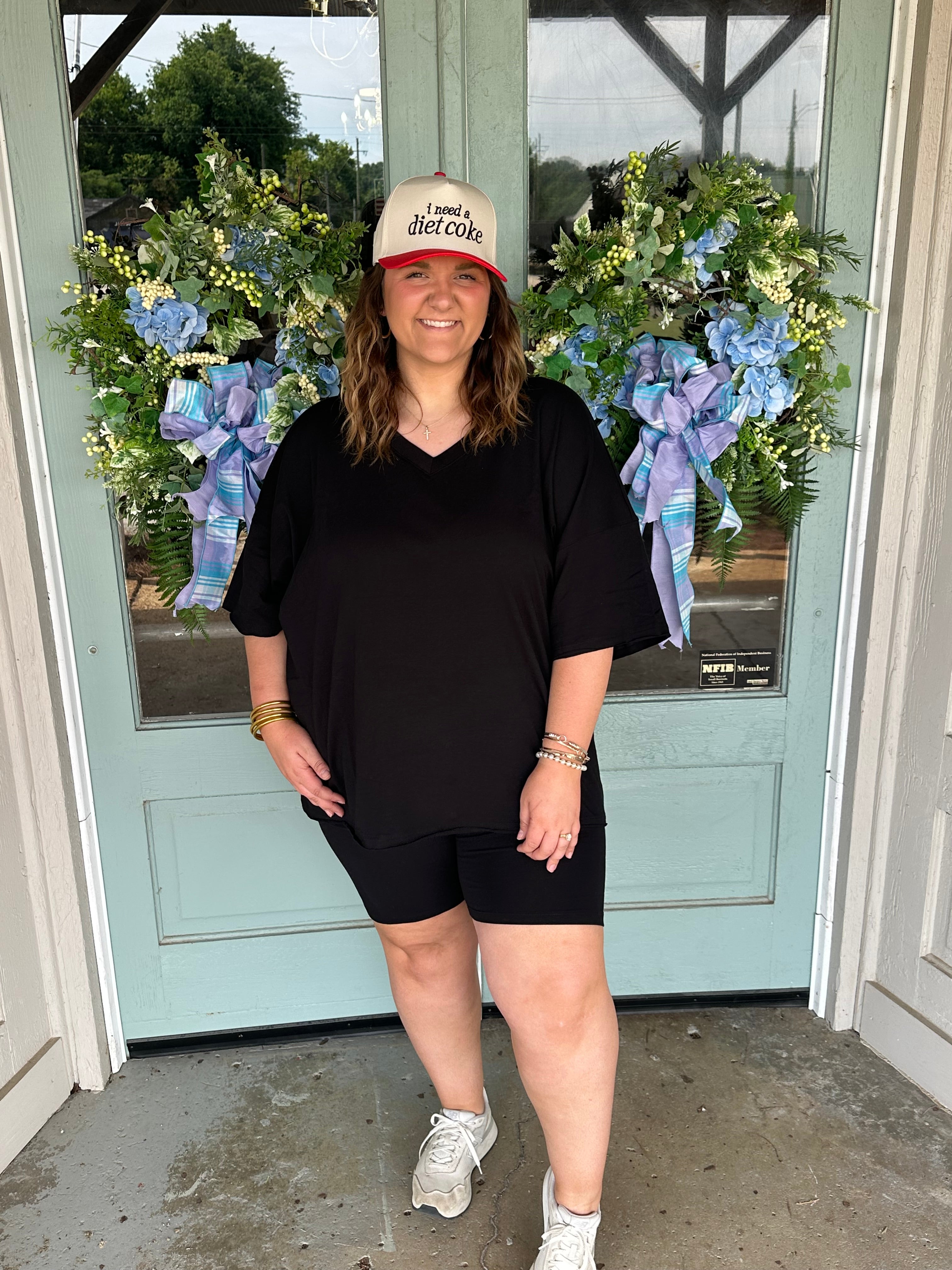 ALL SIZES - Black Biker Short Set