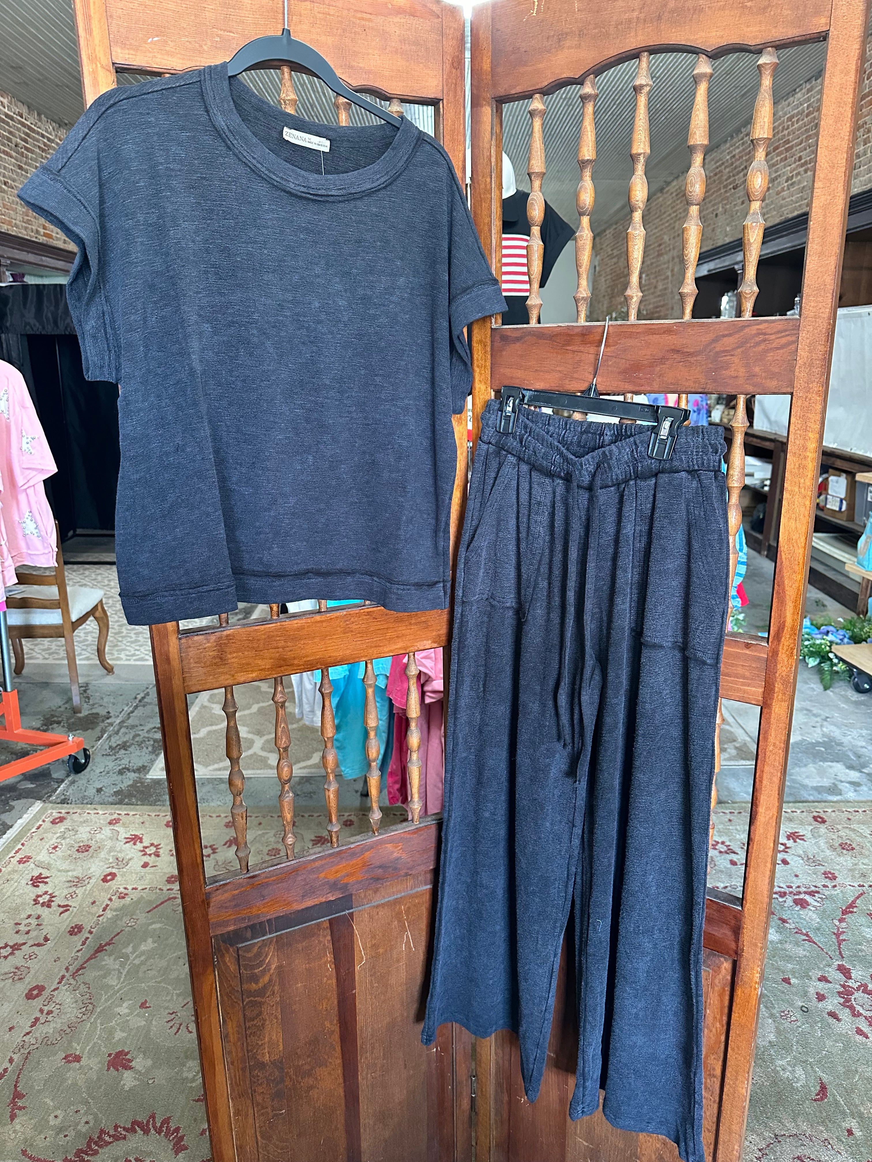 Black Mineral Wash Slub Set
