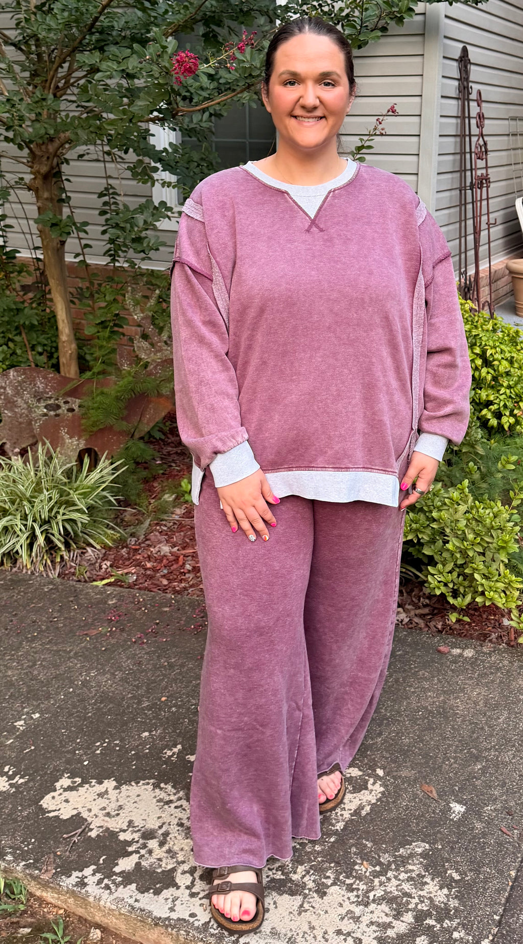 Zenana Mineral Wash Wide Leg Pants