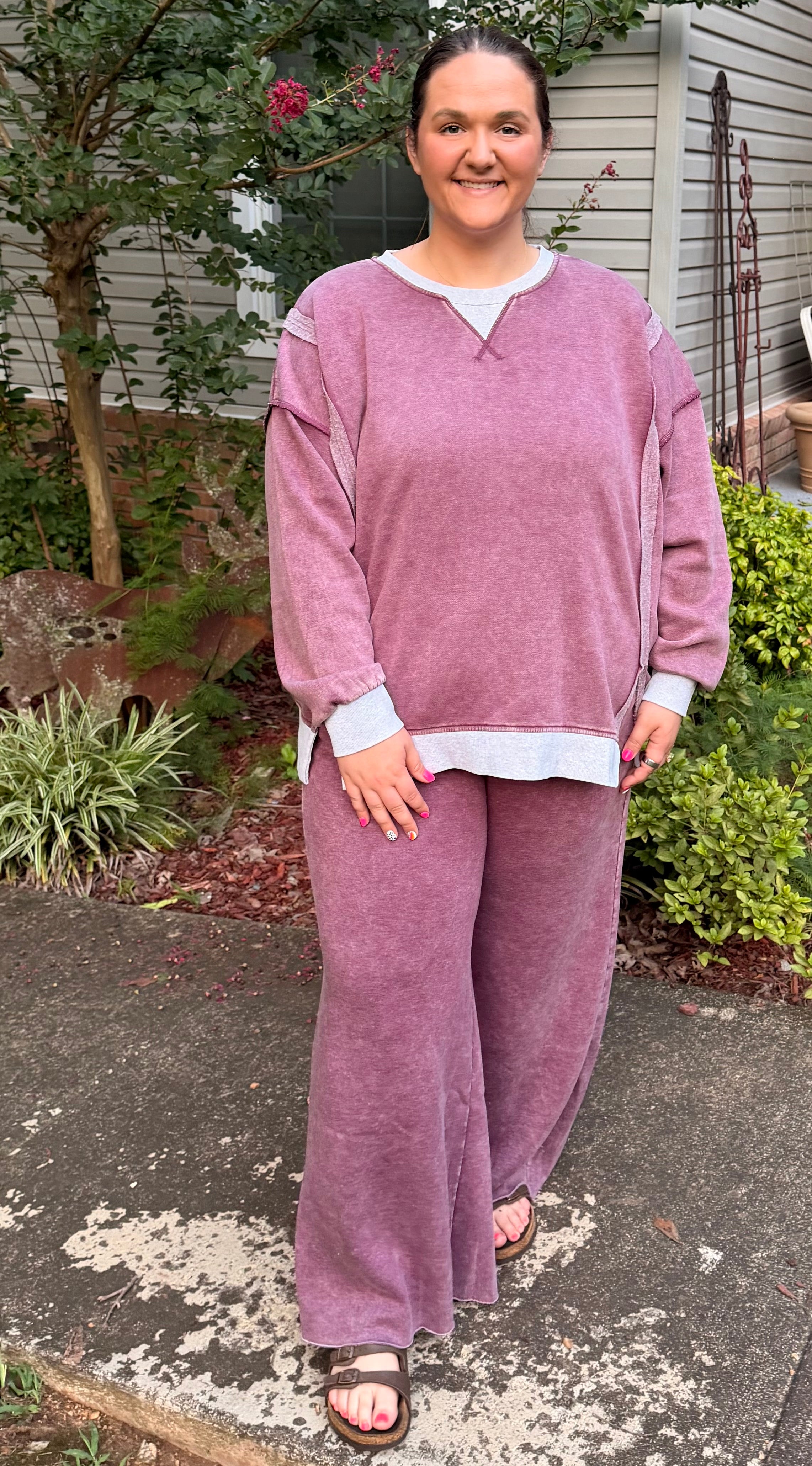 Zenana Mineral Wash Wide Leg Pants