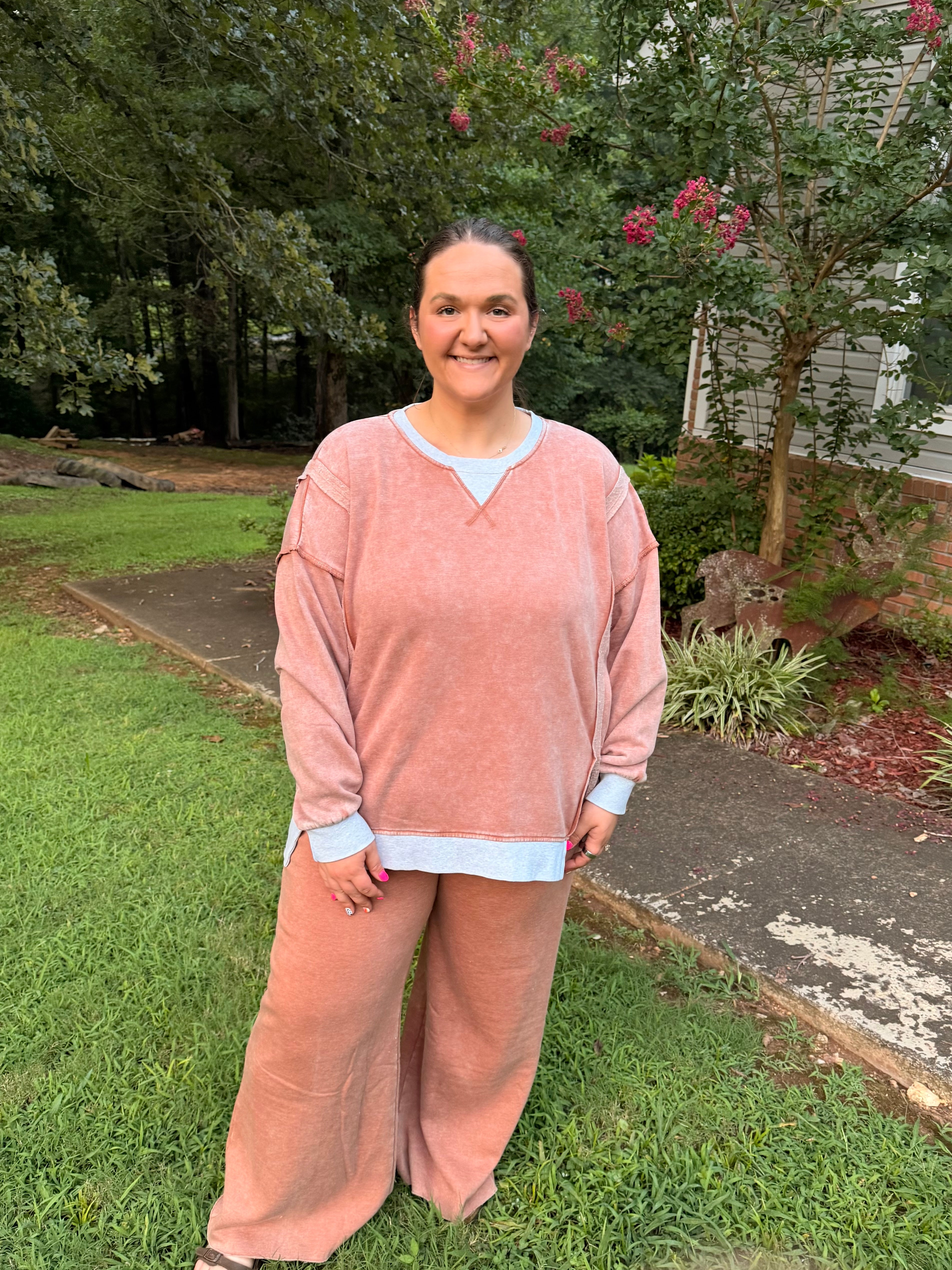 Zenana Mineral Wash Wide Leg Pants