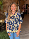 Peachy Fall Floral Top